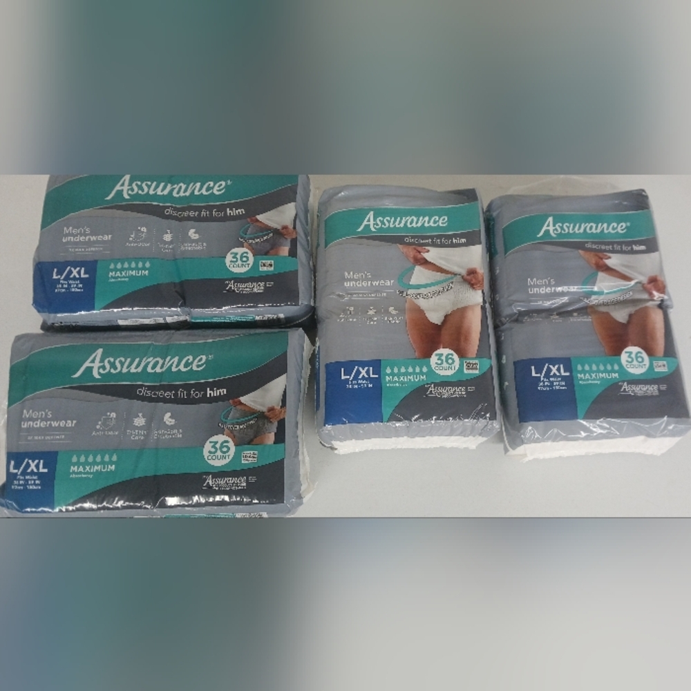 Men’s Incontinence Underwear L/XL – White (36 Count)